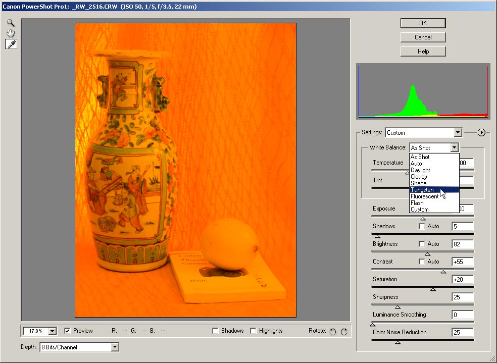 Camera RAW plugin in Photoshop Elements 3.0