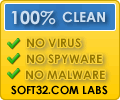 Soft32.com Labs - 100% Clean Award