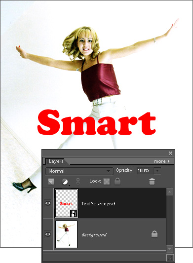 Placing PSD file with type layer as smart objecy