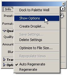 Optimize palette's menu